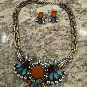 Stunning jeweled statement necklace and earrings set
